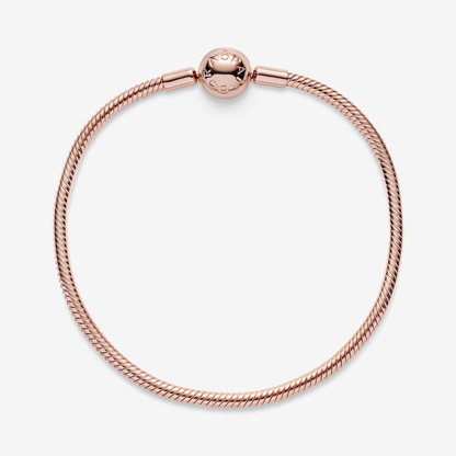 Moments Rose Gold Ball Clasp Snake Chain Bracelet