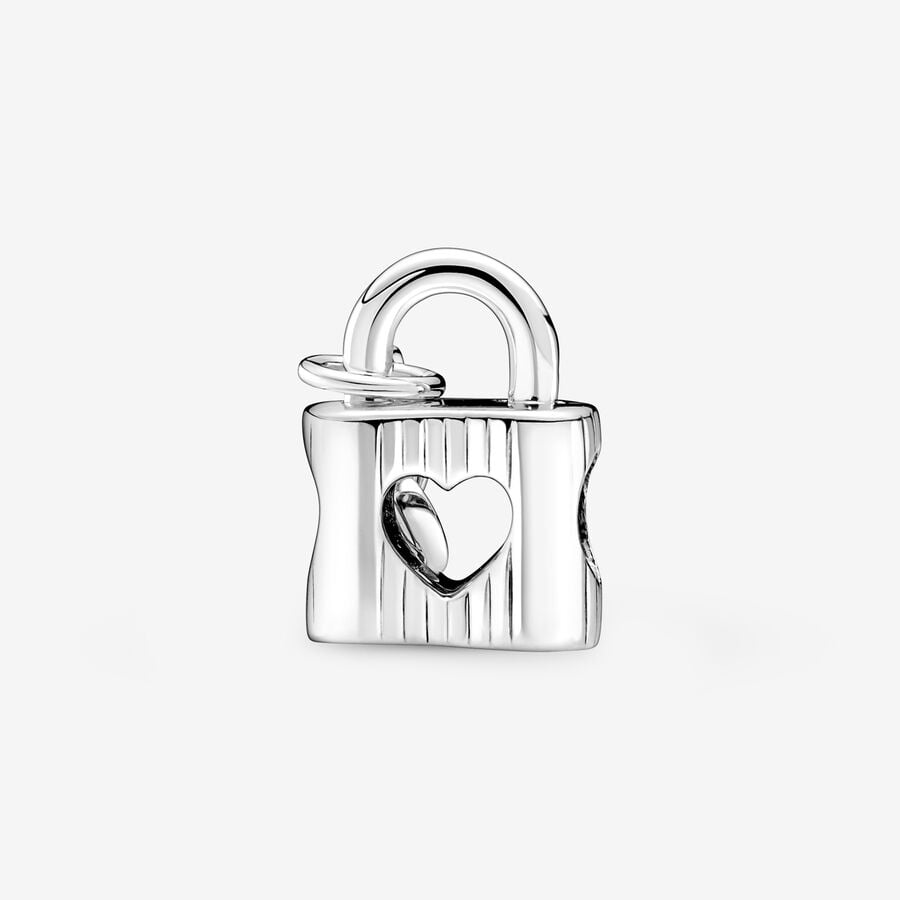 Heart Padlock Key Charm