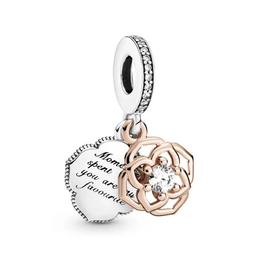 Rose Gold Love Flower Charm