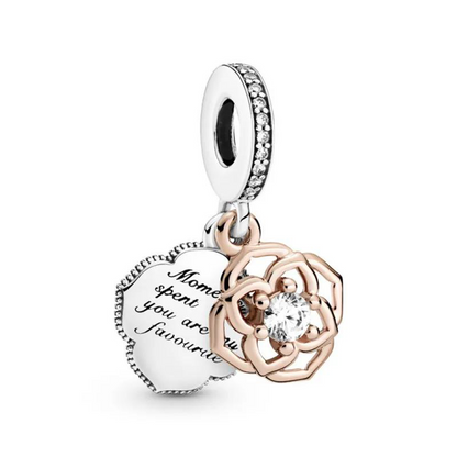 Rose Gold Love Flower Charm