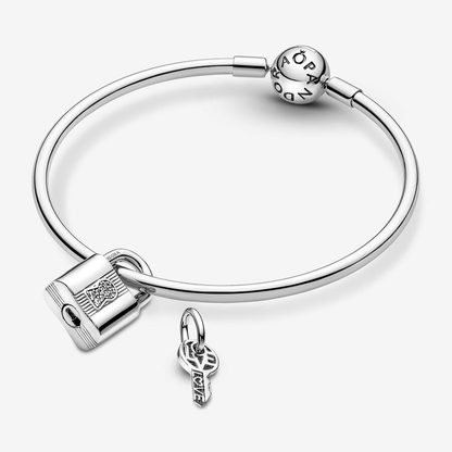 Silver Padlock & Key Charm