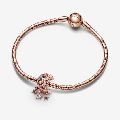 Half Moon & Stars Rose Gold Charm