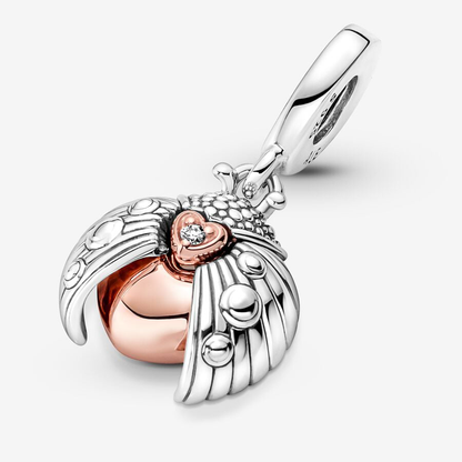 Rose Gold Ladybird & Heart Charm