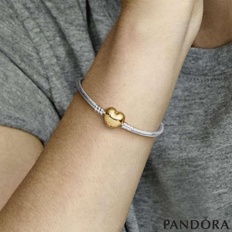 Moments Gold Heart Clasp Snake Chain Bracelet