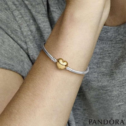 Moments Gold Heart Clasp Snake Chain Bracelet