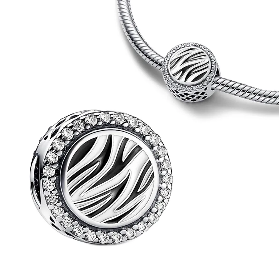 White & Black Pattern Charm