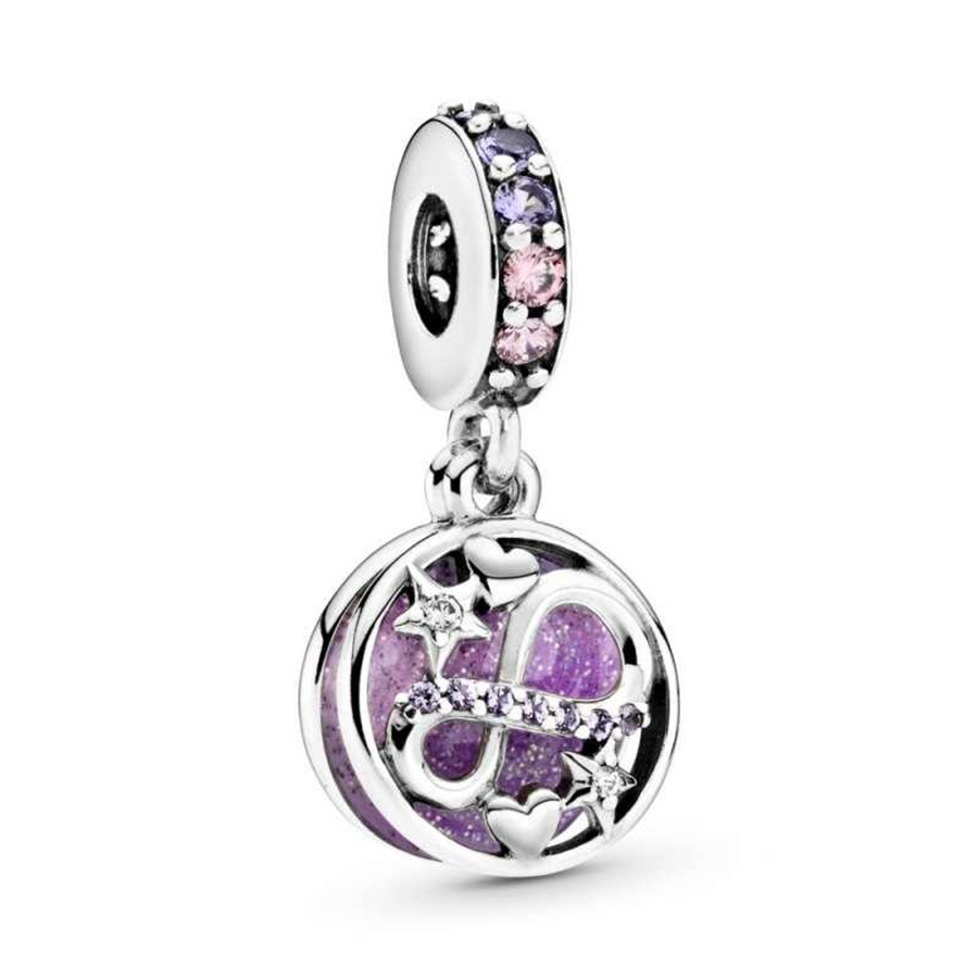 Purple Infinity Hearts & Stars Charm