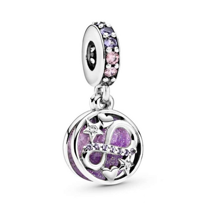 Purple Infinity Hearts & Stars Charm