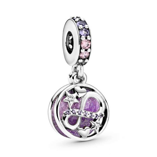 Purple Infinity Hearts & Stars Charm