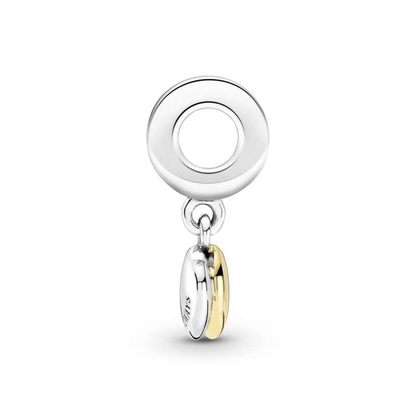 Two-Tone Double Heart Dangle Charm