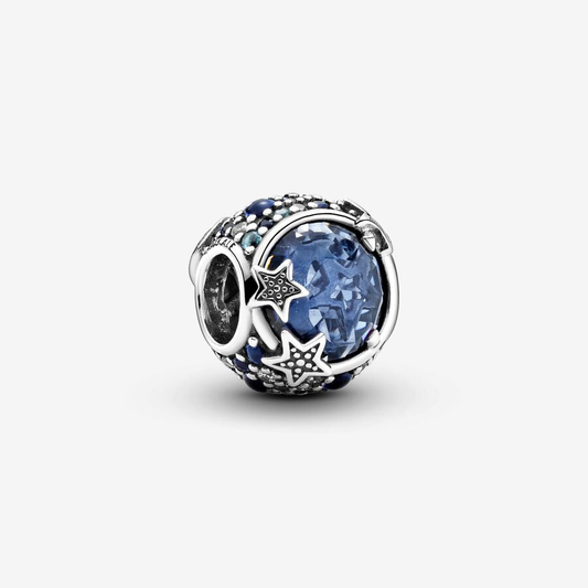 Moon and Stars Blue Sparkling Charm