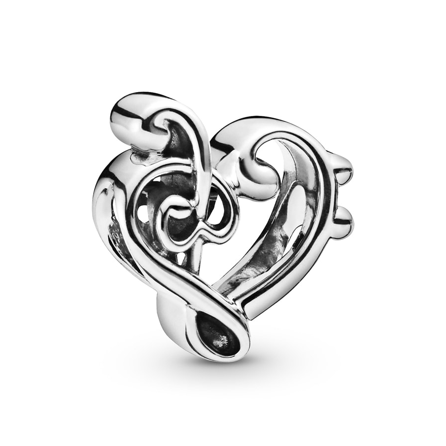 Heart Treble Clef Charm