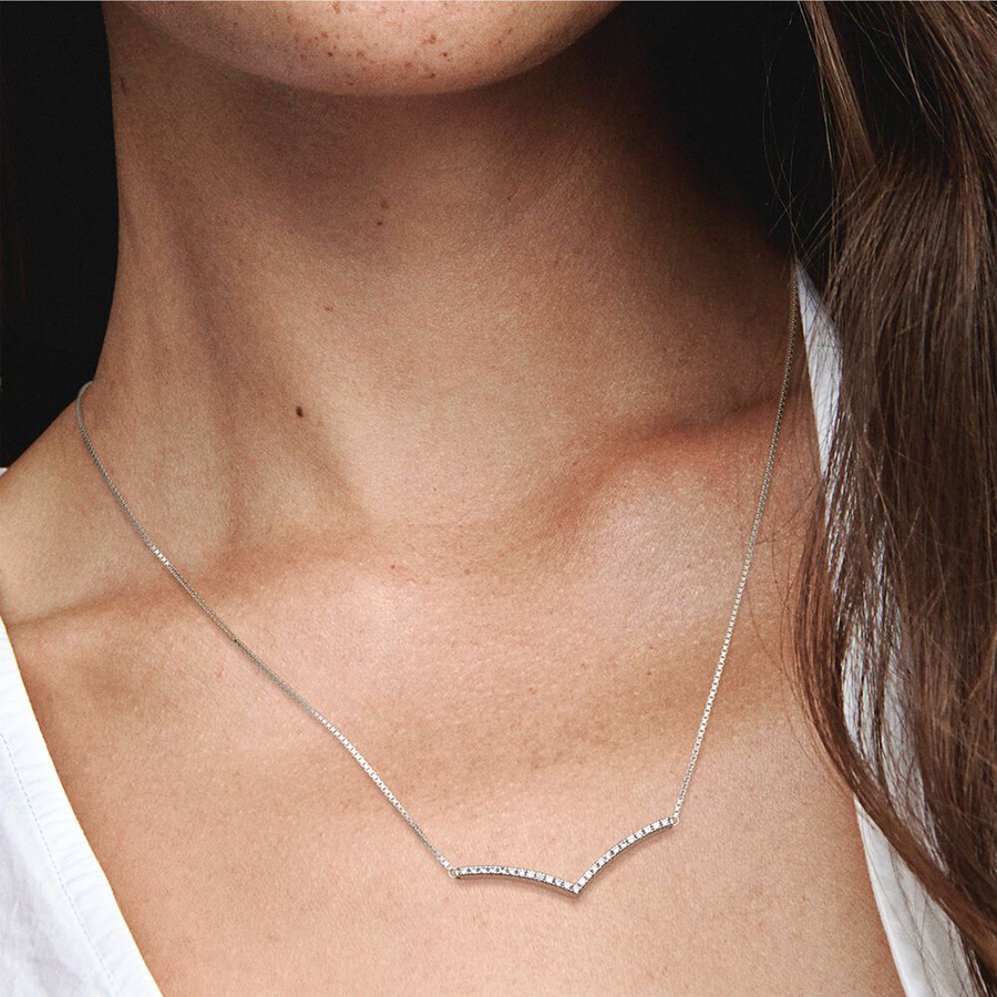 Sparkling Wishbone Necklace