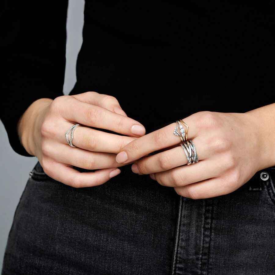 White Three Stone Ring