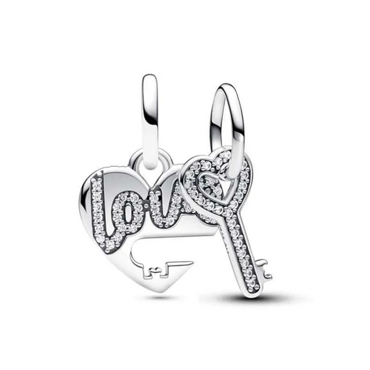 Splittable Heart & Key Love Charm