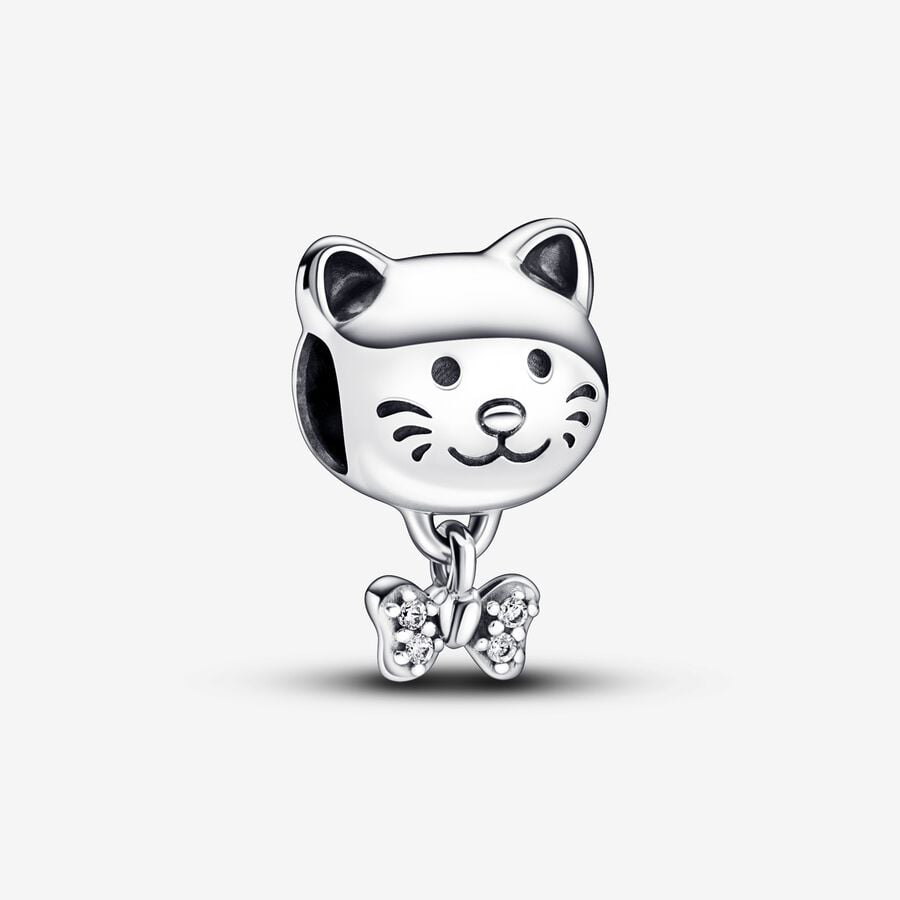 Pet Cat & Bow Charm