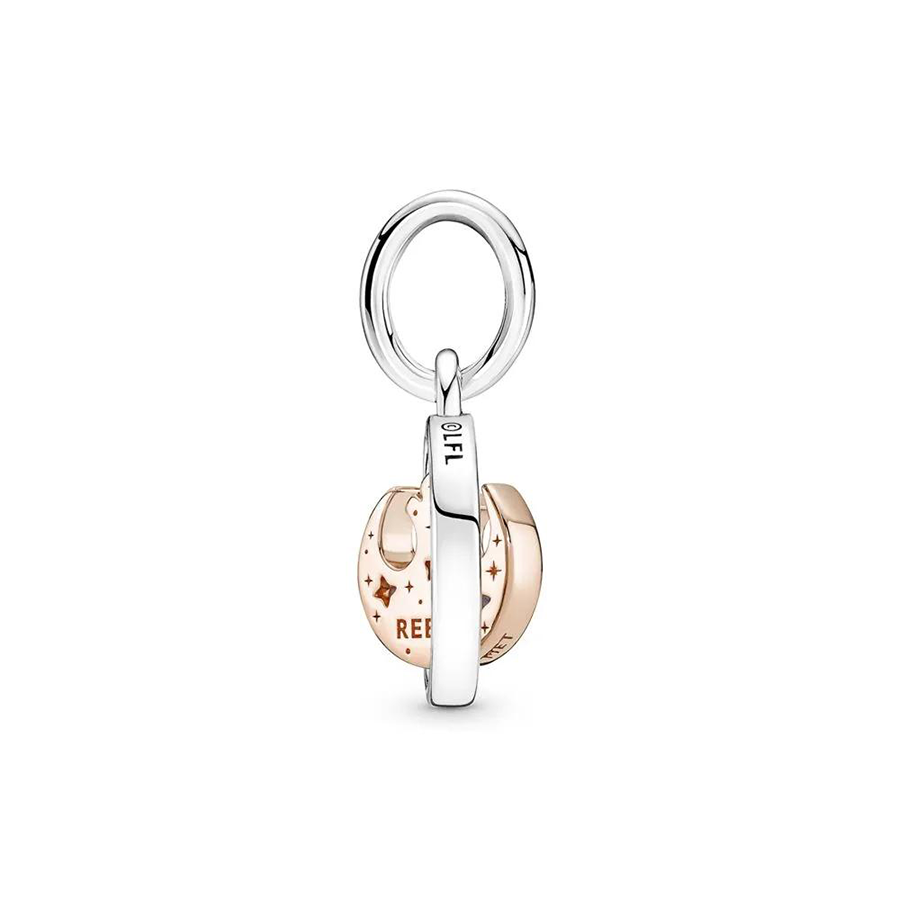 Rose Gold Spinning Blue Sparkling Charm