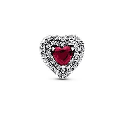 Sparkling Red Heart Charm