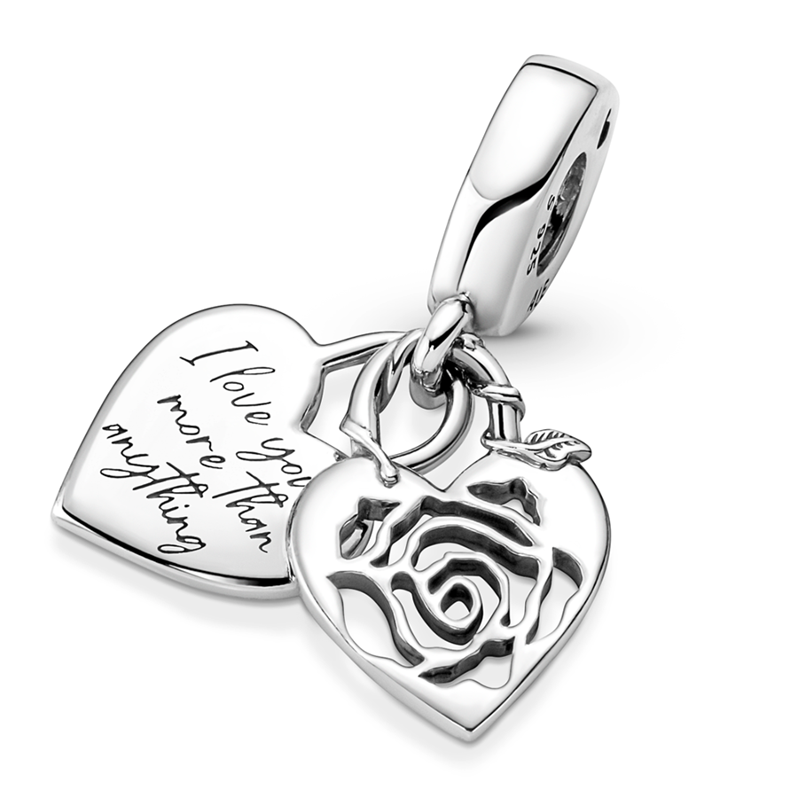 Rose Heart Padlock Charm