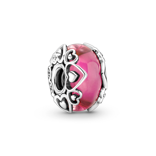 Love Pink Murano Glass Charm