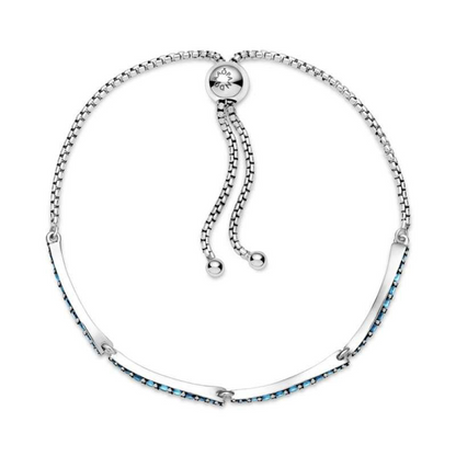 Blue Wavy Free Size Tennis Bracelet