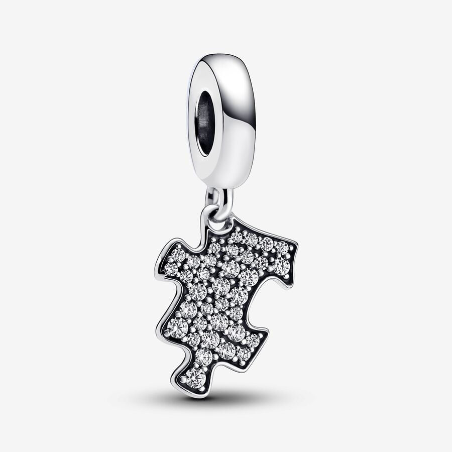 Sparkling Puzzle Piece Charm