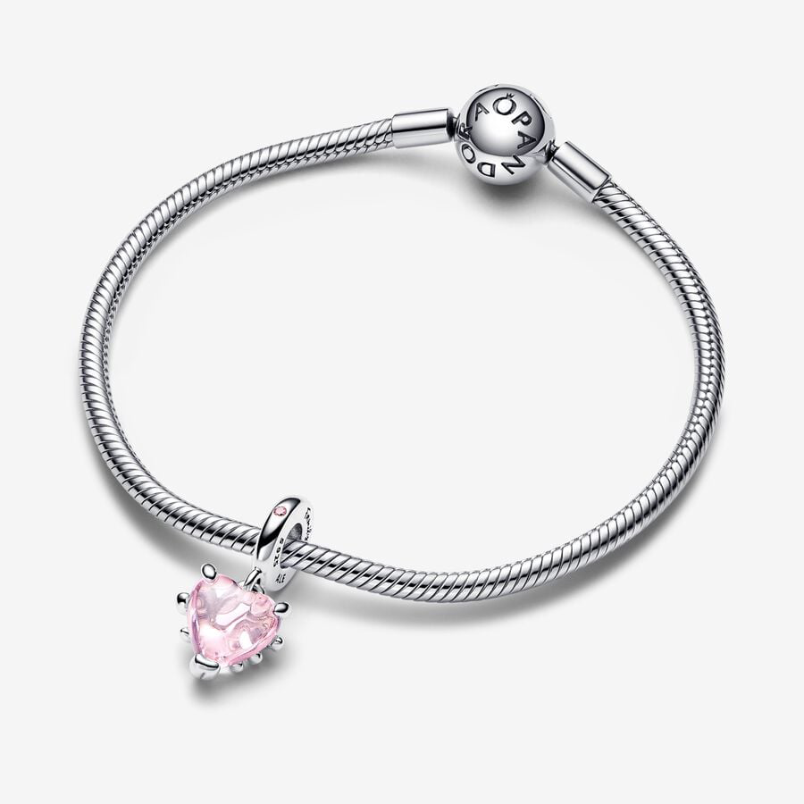 Pink Family Tree & Heart Charm