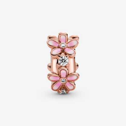 Pink Flower Rose Gold Clip