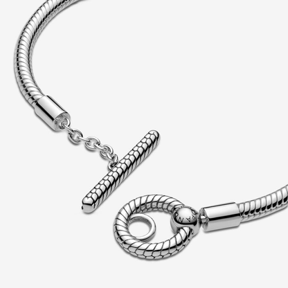 Moments Circle T-Bar Snake Chain Bracelet