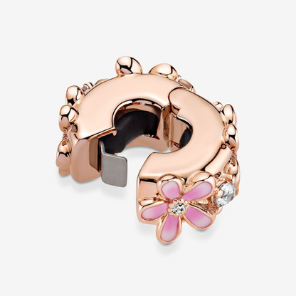 Pink Flower Rose Gold Clip