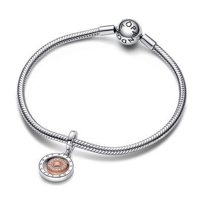 Rose Gold Logo Circles Charm