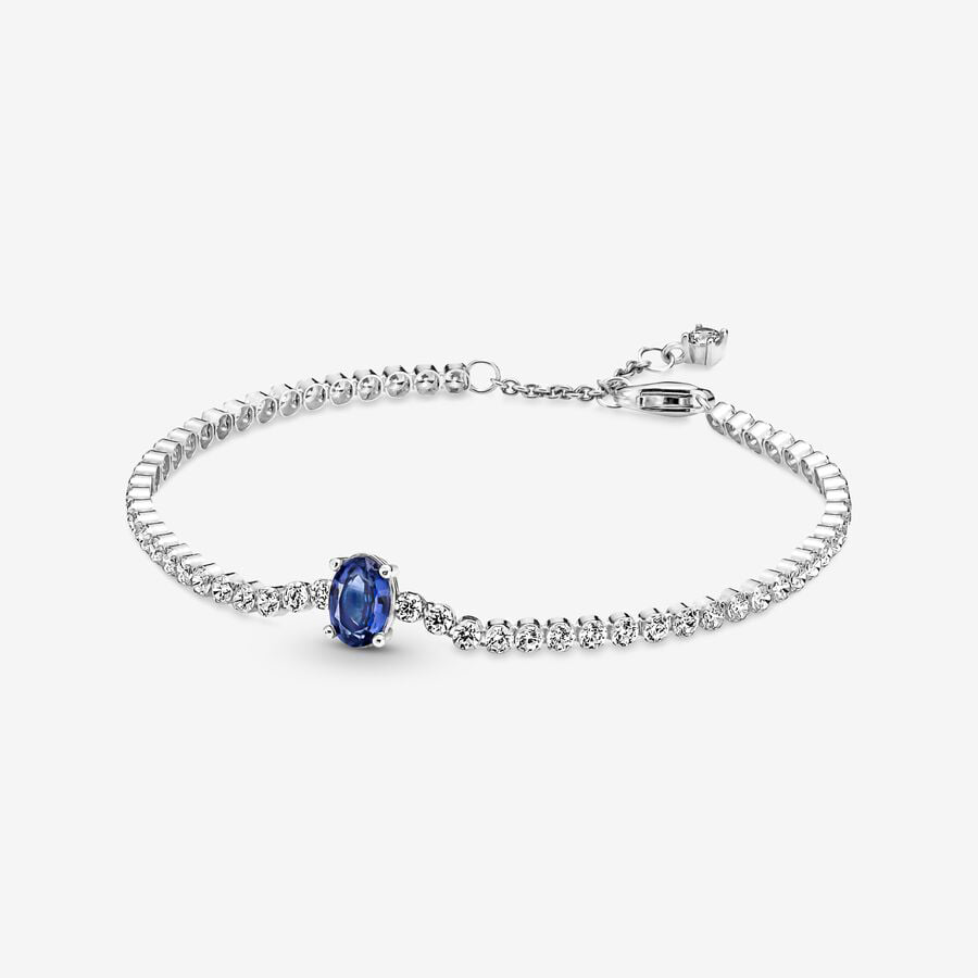 Blue Sparkling Pavé Tennis Bracelet