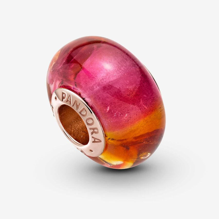 Pink, Yellow & Orange Murano Glass Bead Charm