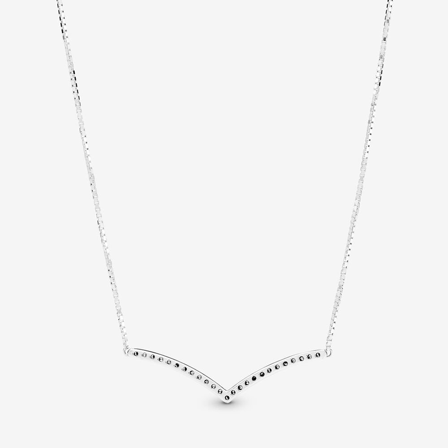 Sparkling Wishbone Necklace