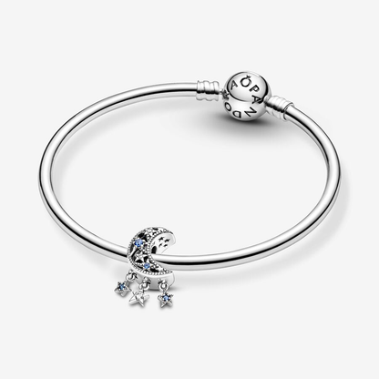 Half Moon & Stars Silver Charm