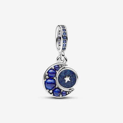 Royal Blue Spinnable Half Moon Charm