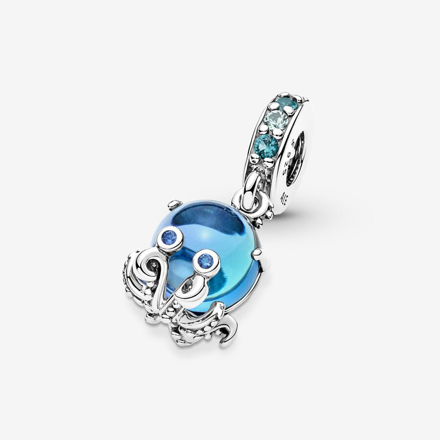 Blue Murano Glass Octopus Charm