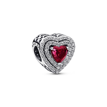 Sparkling Red Heart Charm