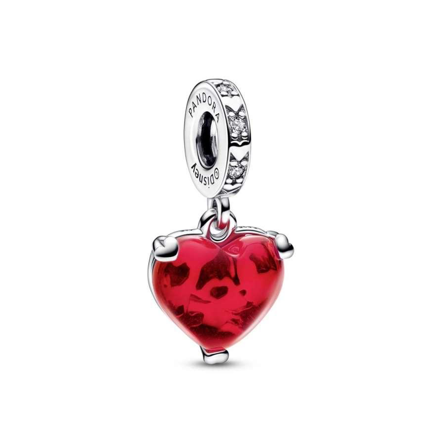 Mickey and Minnie Kiss Red Heart Charm