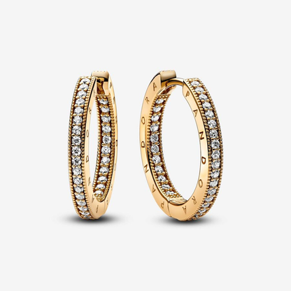 Gold Pavé Hoop Earrings