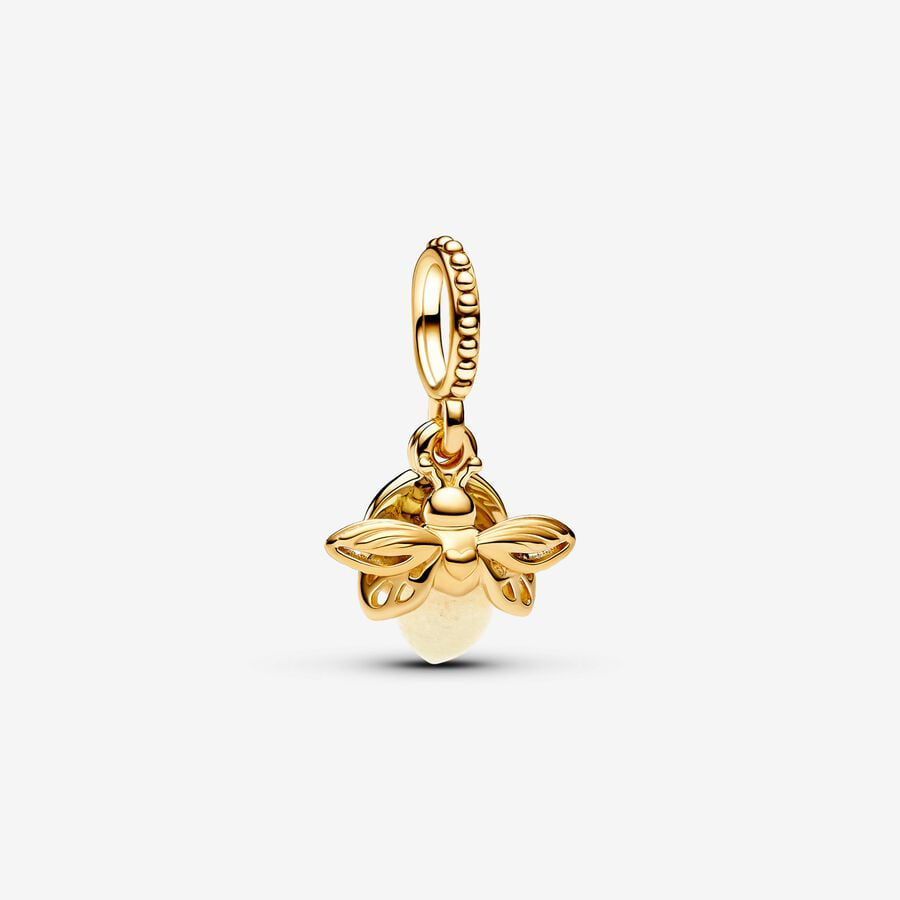 Glow-in-the-dark Firefly Gold Charm