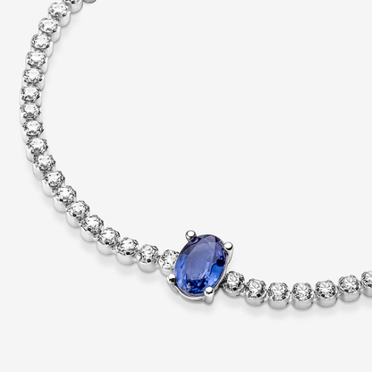 Blue Sparkling Pavé Tennis Bracelet