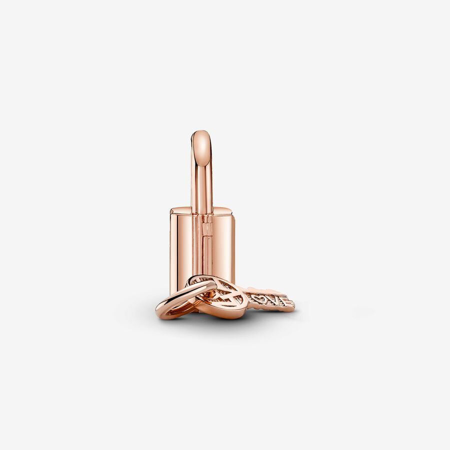 Rose Gold Padlock & Key Charm