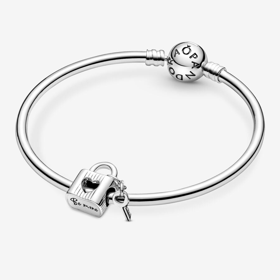 Heart Padlock Key Charm