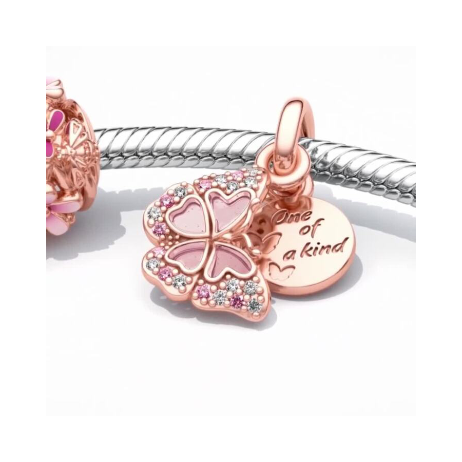 "One Of A Kind" Pink Butterfly Charm