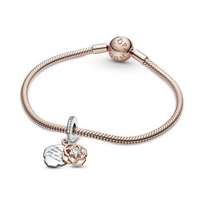 Rose Gold Love Flower Charm