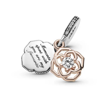 Rose Gold Love Flower Charm