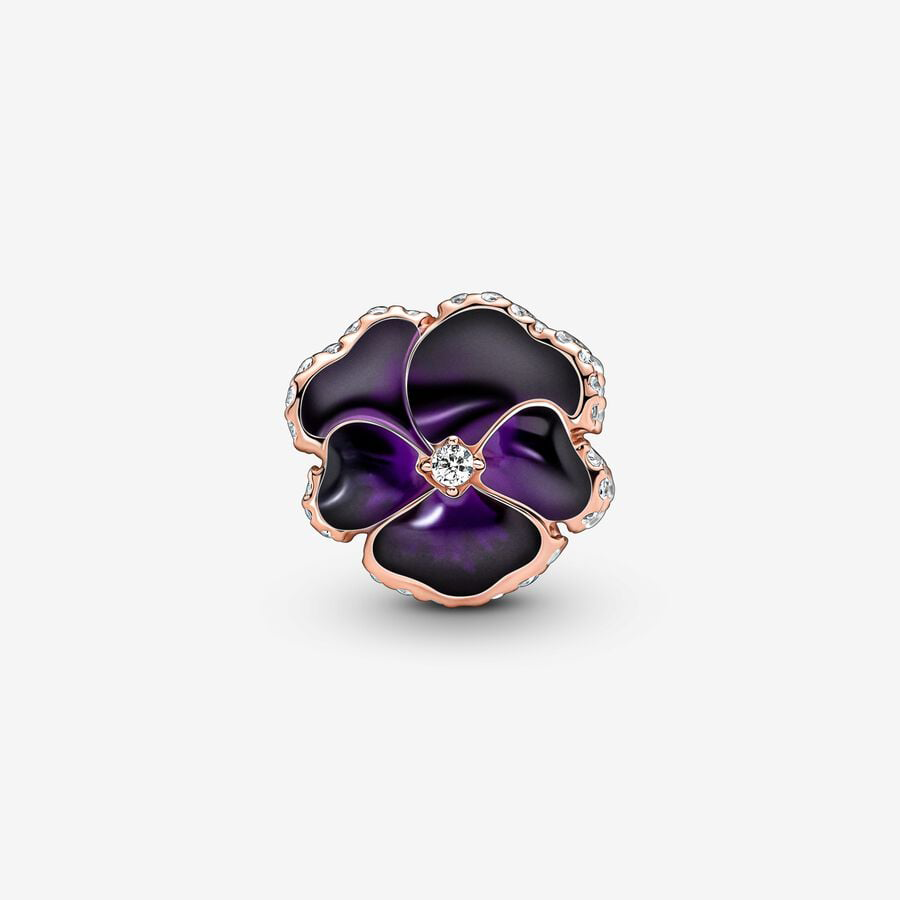 Deep Purple Flower Charm