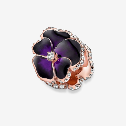 Deep Purple Flower Charm