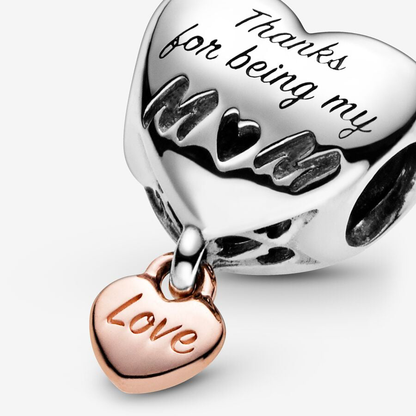 Thanks For Being My Mom Heart Charm